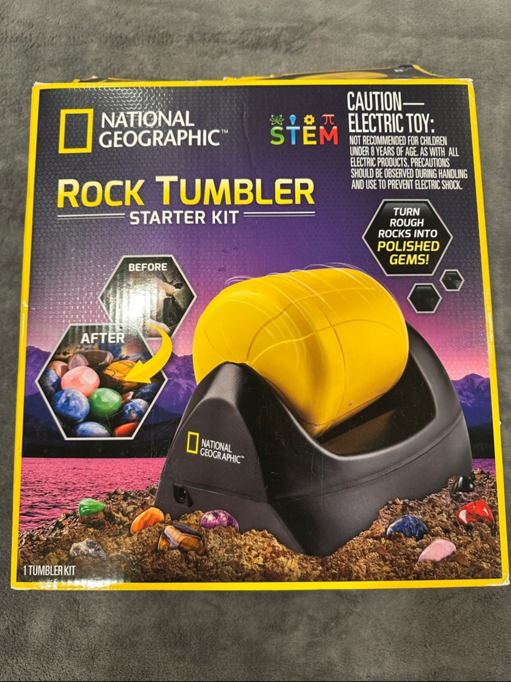 National Geographic Yellow and Black Rock Tumbler Starter Kit